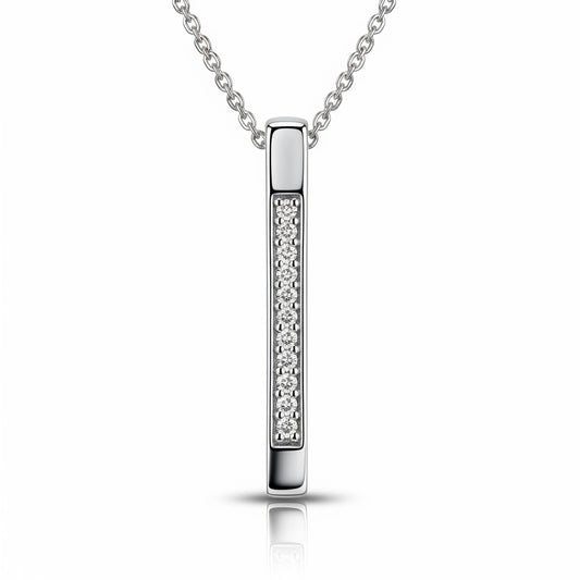 Drop Bar Moissanite Pendant Princess Cut