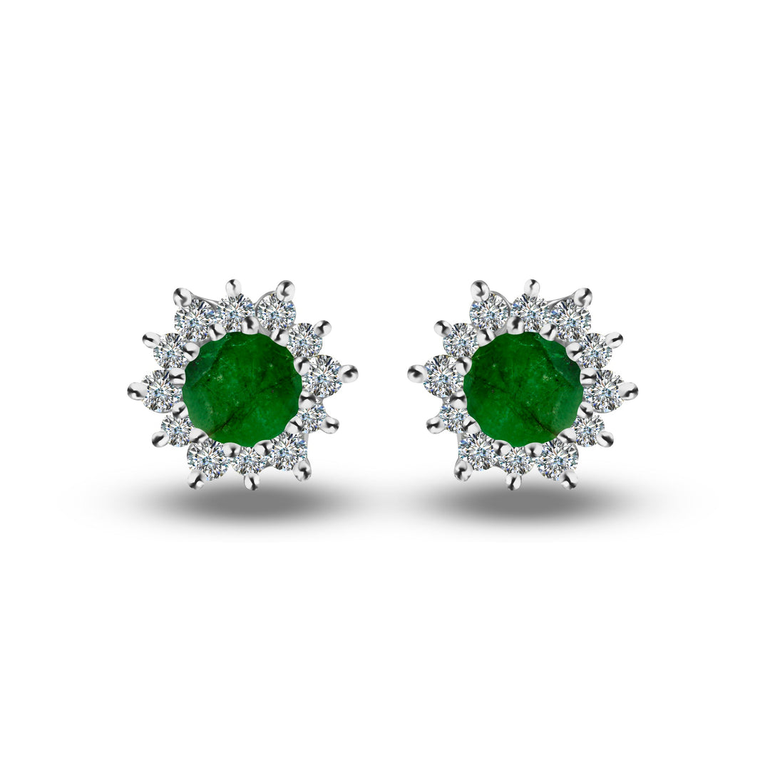 Star Emerald and Moissanite Earrings