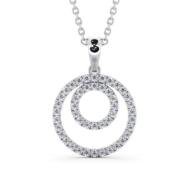 Princess Cut Moissanite Pendant Double Circle Shaped