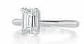 Emerald Cut Moissanite Engagement Ring, Classic Tiffany Style