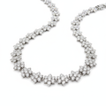 Floral Shape Moissanite Tennis Necklace in Pavé Setting