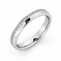 Full Eternity Moissanite Wedding Ring, Offset Round Cut Stones