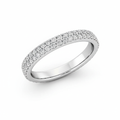 Full Eternity Moissanite Wedding Ring, Round Cut Double Row