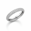 Full Eternity Moissanite Wedding Ring, Round Cut Pave Style