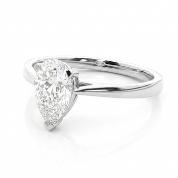 Classic Pear Cut Moissanite Engagement Ring