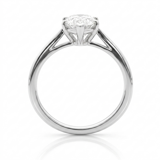 Classic Pear Cut Moissanite Engagement Ring