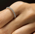 Half Eternity Moissanite Wedding Ring, Round Cut Single Row