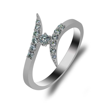 Half Eternity Moissanite Wedding Ring, Contemporary Design