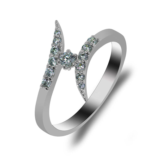 Half Eternity Moissanite Wedding Ring, Contemporary Design
