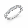Half Eternity Moissanite Wedding Ring, Round Cut Claw Set Design