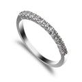 Half Eternity Moissanite Wedding Ring, Round Cut Single Row