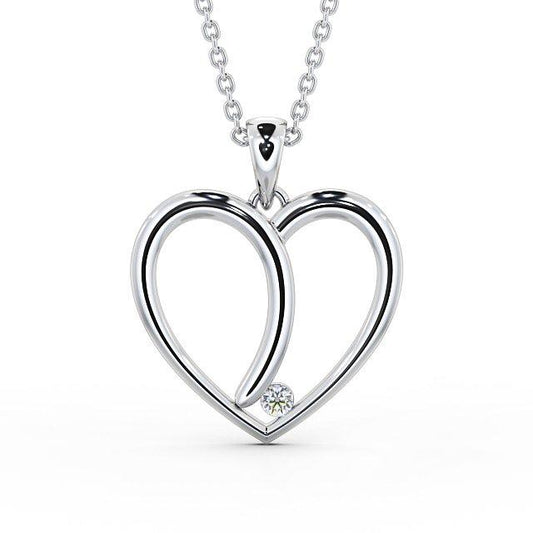 Heart Shaped Moissanite Pendant Round Cut