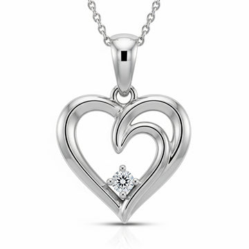 Heart Shaped Moissanite Pendant Round Cut