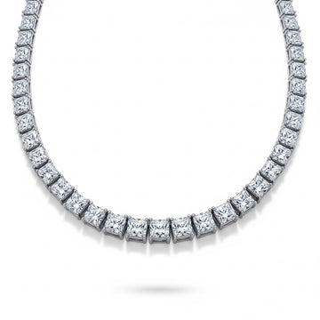 Princess Cut Moissanite Tennis Chain Necklace