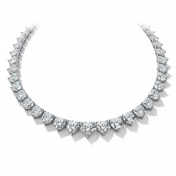 Heart Shape Moissanite Tennis Necklace