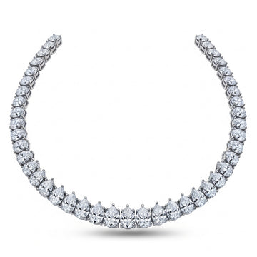 Pear Shape Moissanite Tennis Necklace