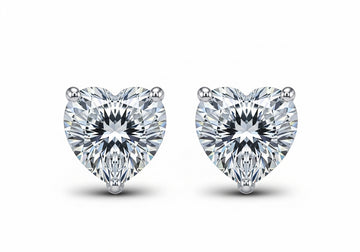 Heart Cut Moissanite Flat Back Earrings