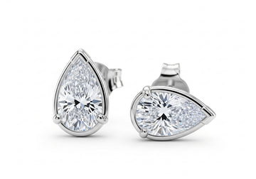 Pear Cut Moissanite Flat Back Earrings