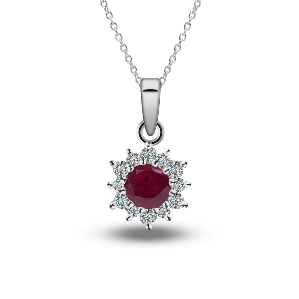 Ruby and Moissanite Halo