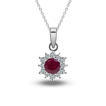 Ruby and Moissanite Halo