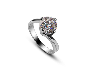 Twisted Sparkle Moissanite Ring