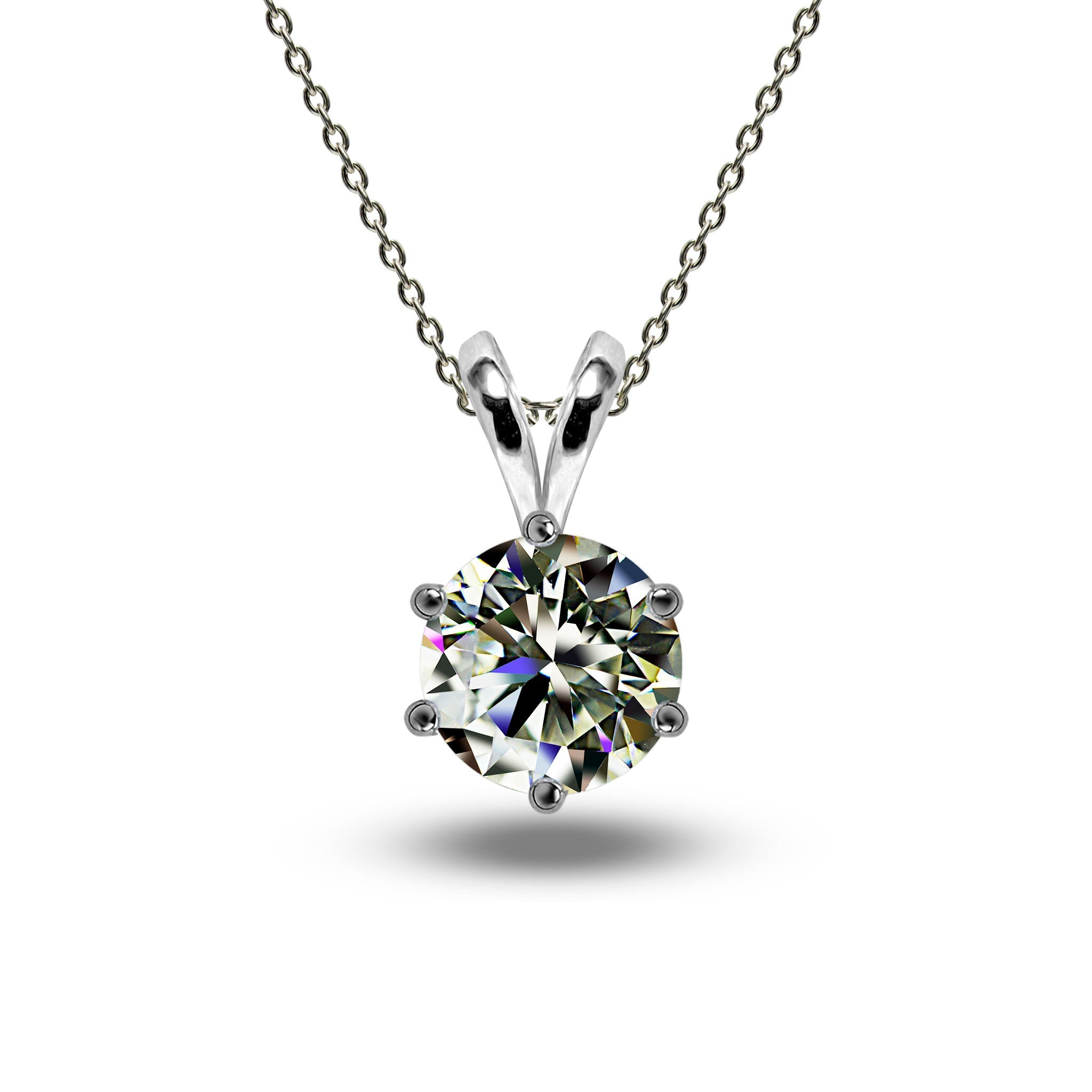 1 Carat Moissanite Pendant (6 prong)