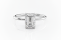 Moissanite ring with emerald-cut
