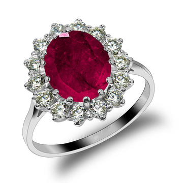 Natural Ruby & Moissanite Diana Ring