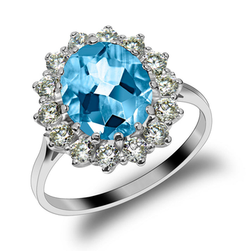 Natural Topaz & Moissanite Diana Ring