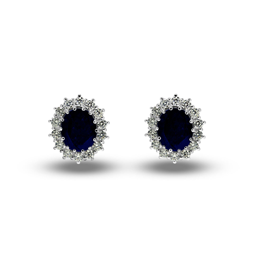 Diana Moissanite & Sapphire Earrings