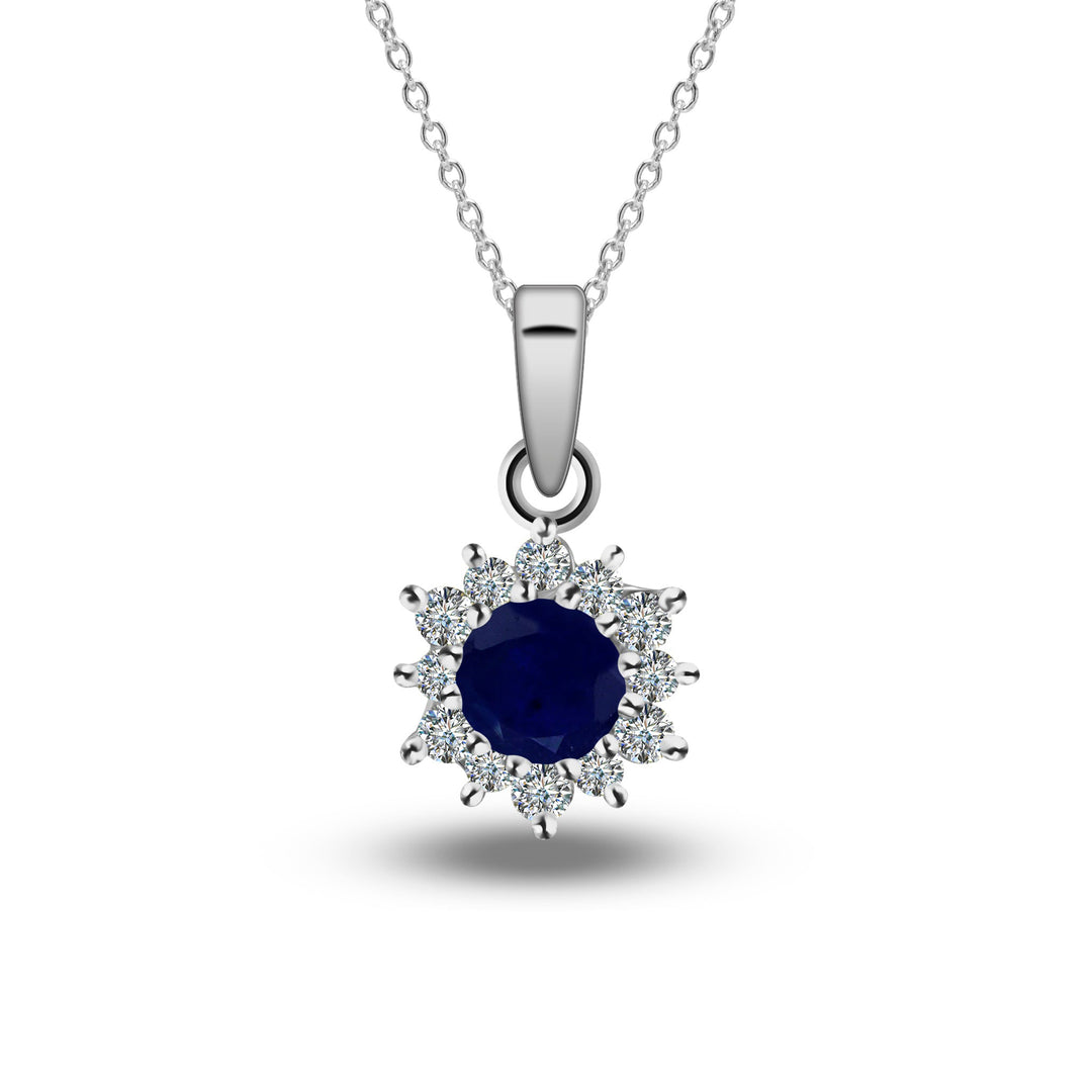 Sapphire and Moissanite Halo