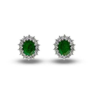 Diana Moissanite & Emerald Earrings