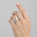 Oval Cut Moissanite Engagement Ring, Criss-Cross Split Shank Style