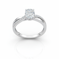 Oval Cut Moissanite Engagement Ring with Twisted Pave Band