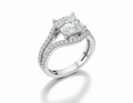 Princess Cut Moissanite Engagement Ring Criss-Cross Design - Franc Laurent