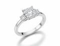Princess Cut Moissanite Engagemen Ring Three Stone - Franc Laurent