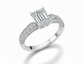 Princess Cut Moissanite Engagement Ring Pave Set with Hidden Halo - Franc Laurent