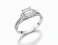 Princess Cut Moissanite Engagement Ring with Halo and Split Shank - Franc Laurent