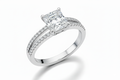Princess Cut Moissanite Engagement Ring with Split Shank Design - Franc Laurent