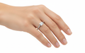 Princess Cut Moissanite Engagement Ring in Classic Style hand wearing - Franc Laurent