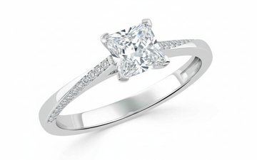 Princess Cut Moissanite Engagement Ring in Classic Style - Franc Laurent