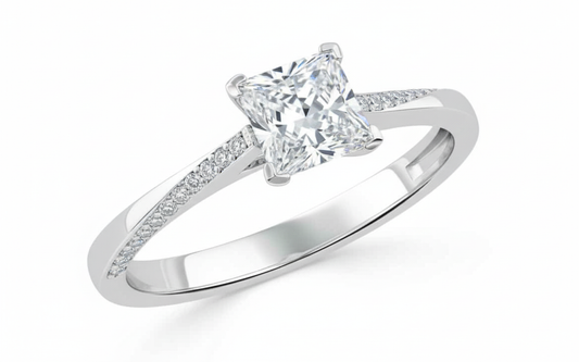 Princess Cut Moissanite Engagement Ring in Classic Style - Franc Laurent