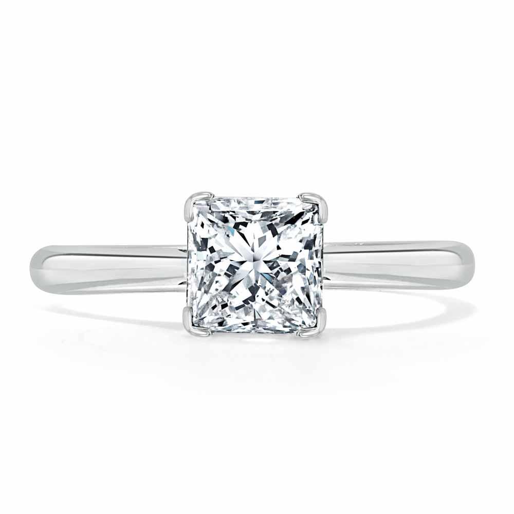 Princess Cut Moissanite Engagement Ring with Classic Design