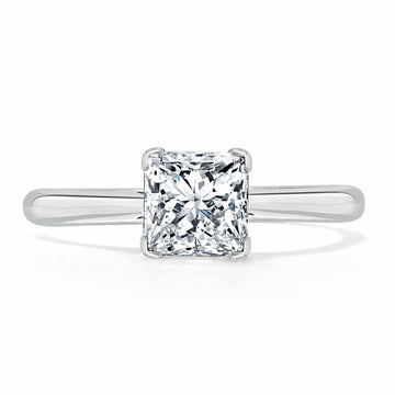 Princess Cut Moissanite Engagement Ring with Classic Design