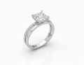 Princess Cut Moissanite Engagement Ring with Classic Design - Franc Laurent