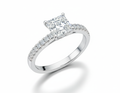 Princess Cut Moissanite Engagement Ring with Classic Halo Design - Franc Laurent