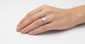 Princess Cut Moissanite Engagement Ring hand wearing - Franc Laurent