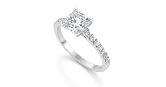 Princess Cut Moissanite Engagement Ring with Classic Style - Franc Laurent