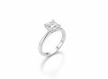 Princess Cut Moissanite Engagement Ring with Elegant Halo Design - Franc Laurent