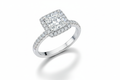 Princess Cut Moissanite Engagement Ring with Halo Design - Franc Laurent